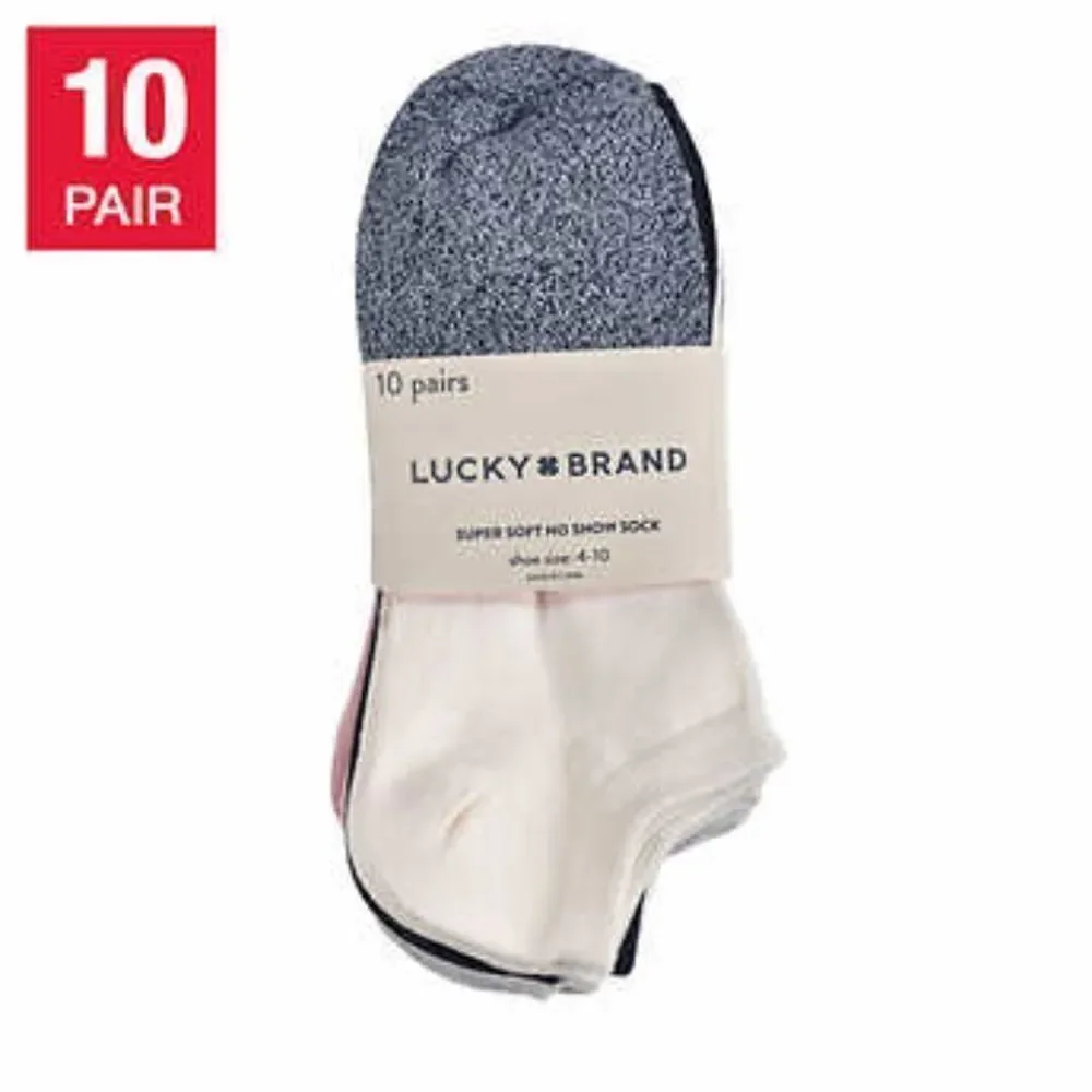 Lucky Brand Ladies' Super Soft No Show Sock, 10-pair